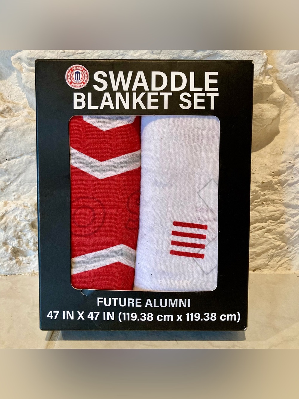NEW IN BOX Ohio State University Future Alumni Red & White Swaddle Blanket Set